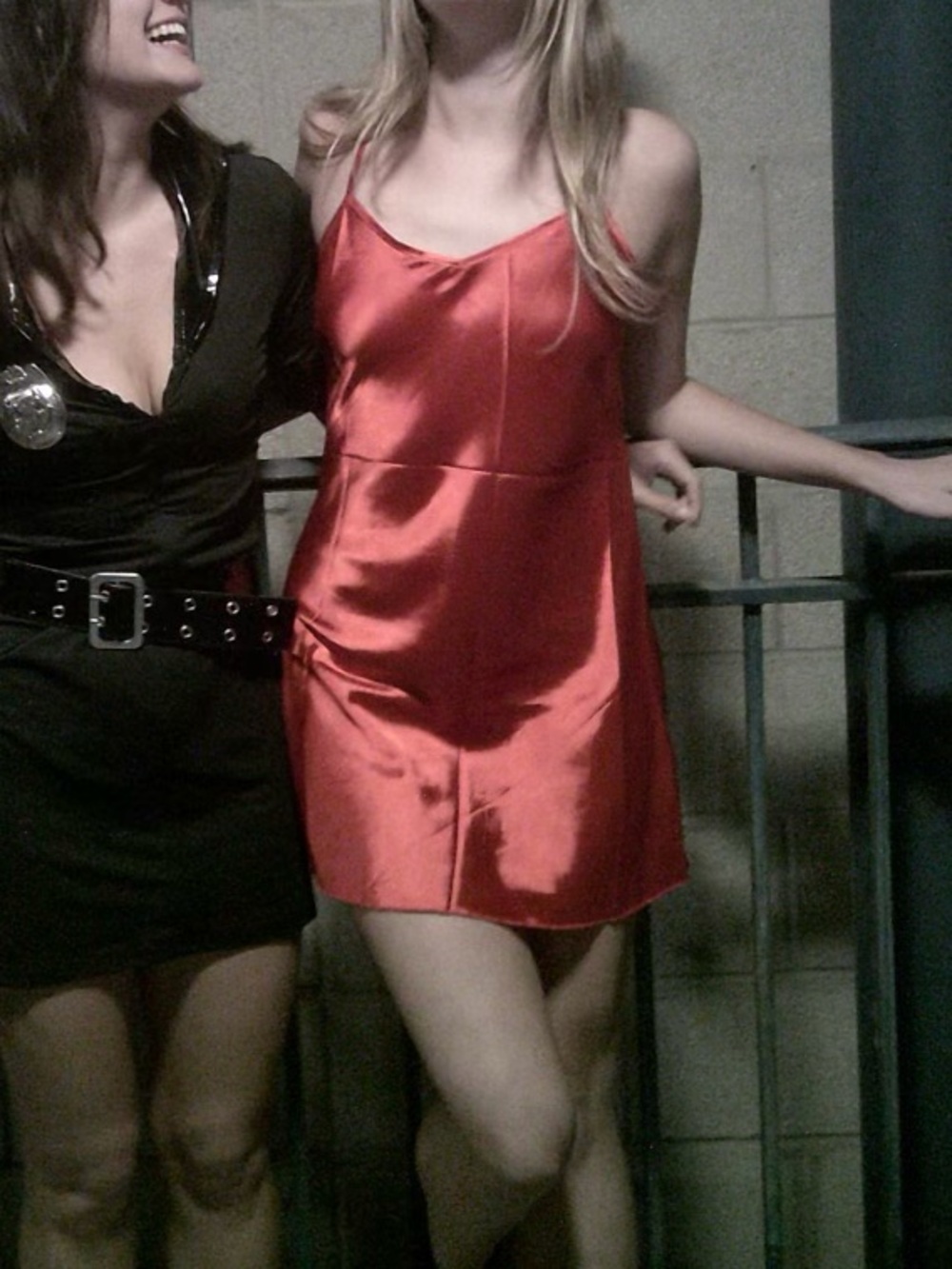 Red Satin Slip Chemise Dress